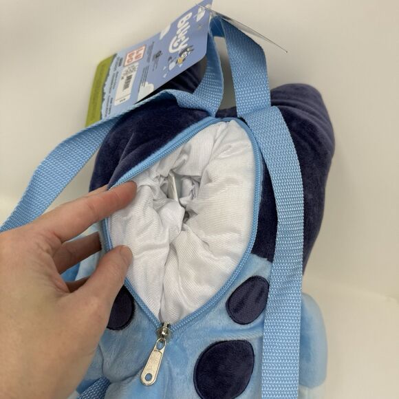 Bluey Plush Stuffed Backpack 16", Blue Soft Zipper Back Adjustable Straps New - Picture 4 of 5